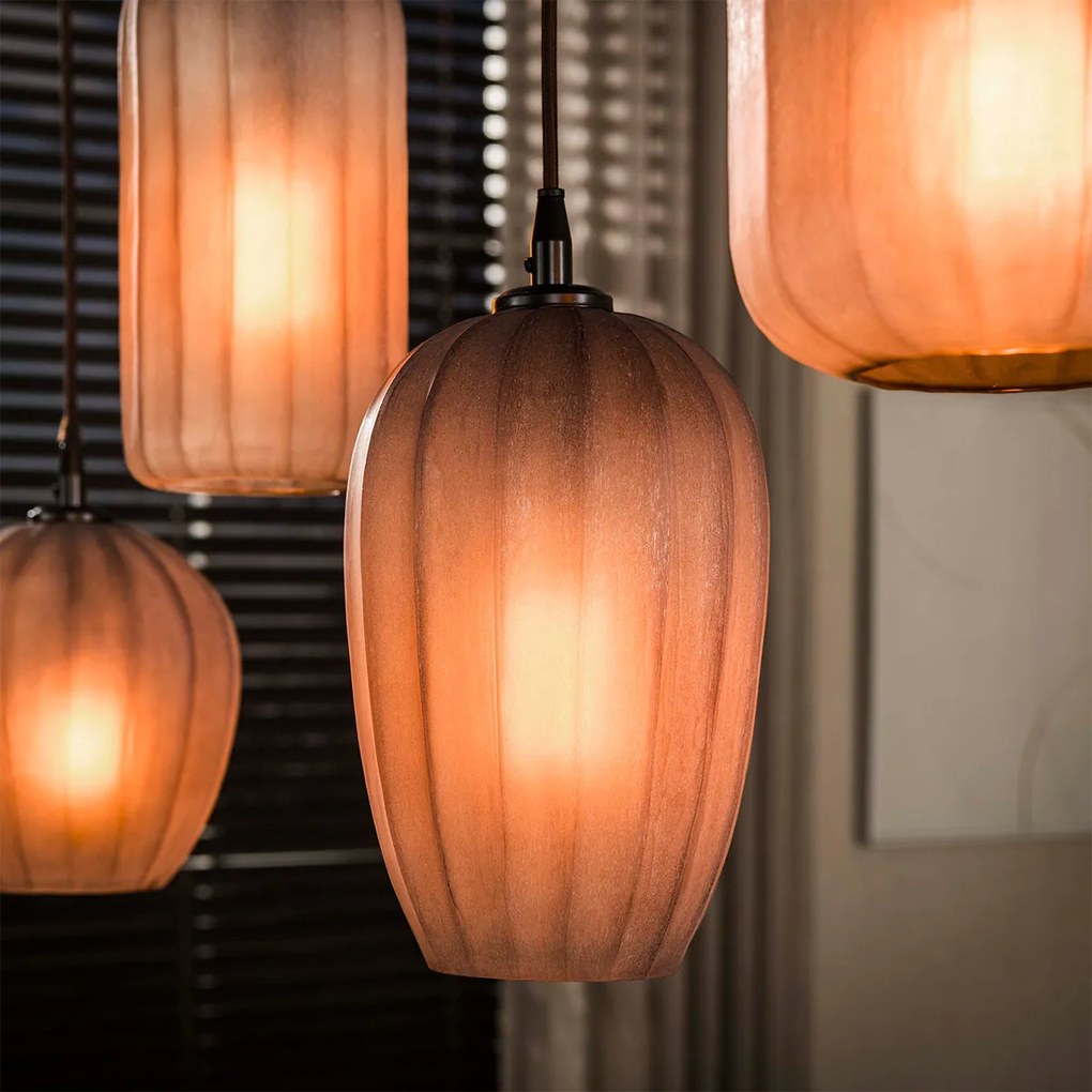 Hanglamp Met Bruin Frosted Glas Klein