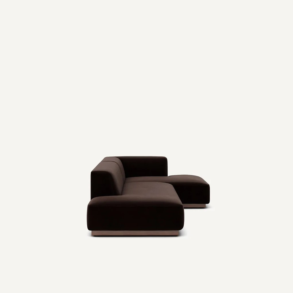 Rechter hoekbank XL in fluweel, Jacopo