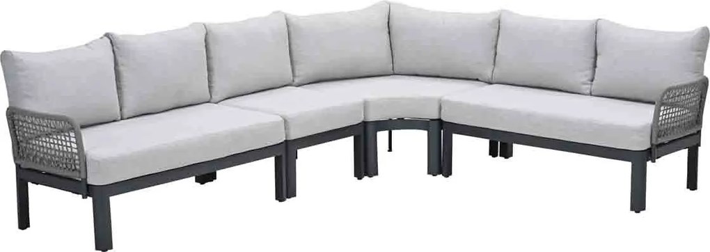 Garden Impressions Milan loungeset 5-delig - donker grijs