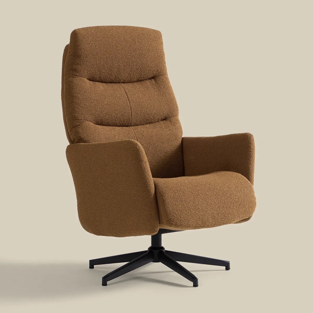 Verstelbare Fauteuil Met Voetenbank Caramel