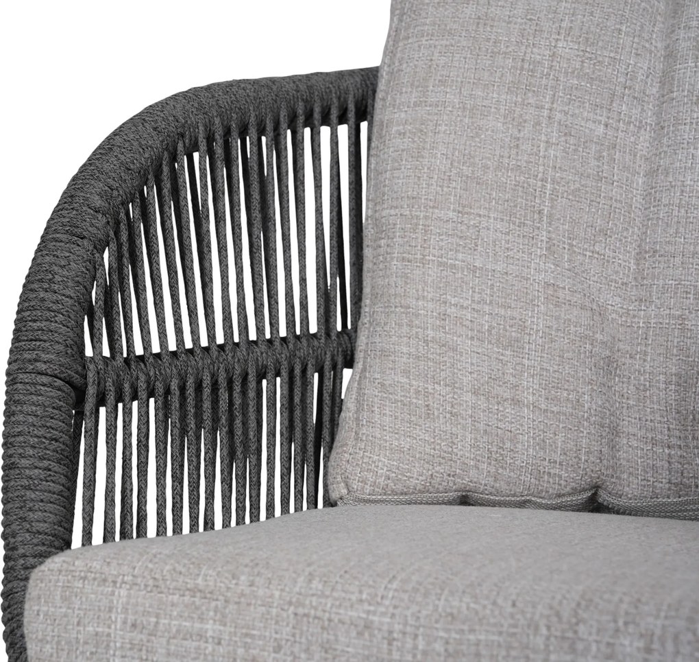 Tuinset 6 personen 150 cm Rope Grijs Lifestyle Garden Furniture Monaco/Ancona