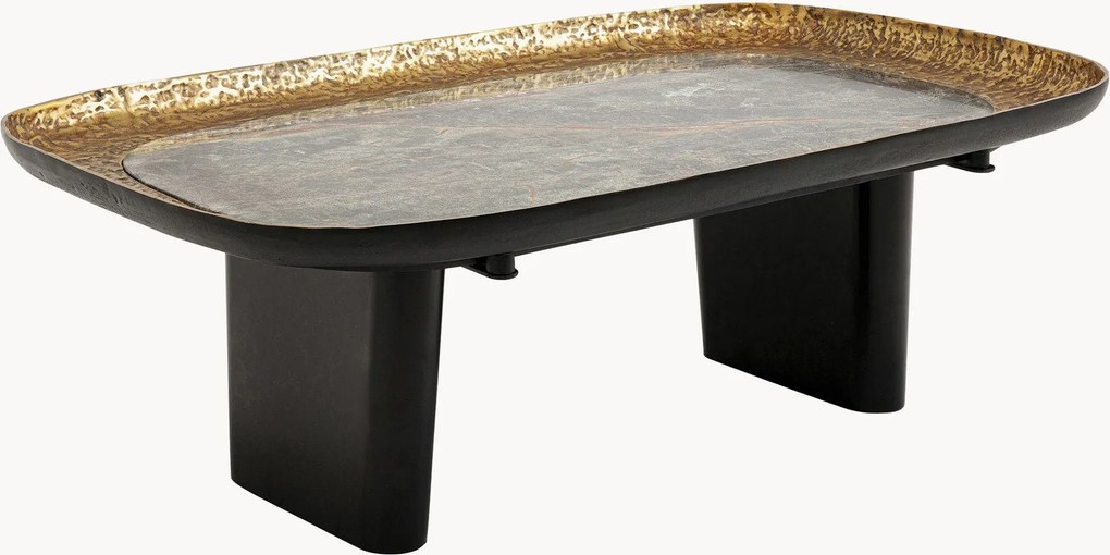 Handgemaakte salontafel Mala met marmeren tafelblad