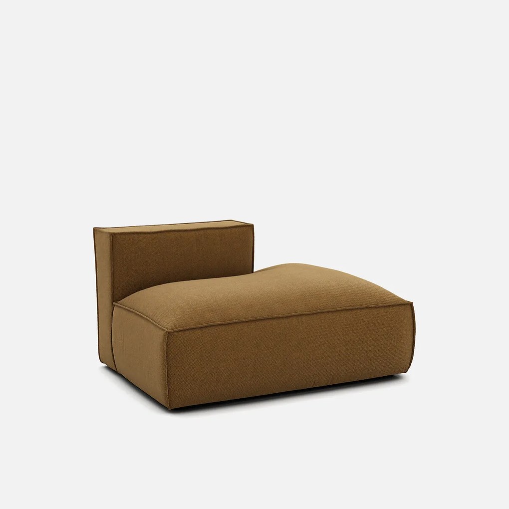Rechts chaise longue-element voor modulaire bank, in structuurstof, Seven