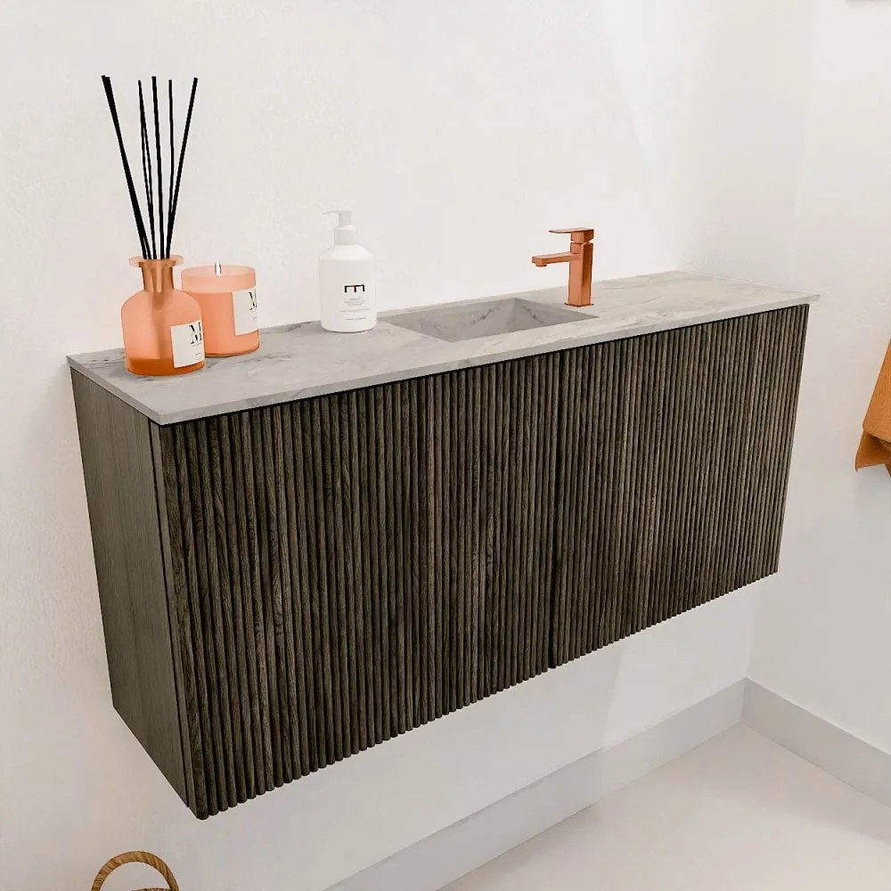 Mondiaz Joya DLux 90cm toiletmeubel shadow met wastafel faye midden 1 kraangat glace