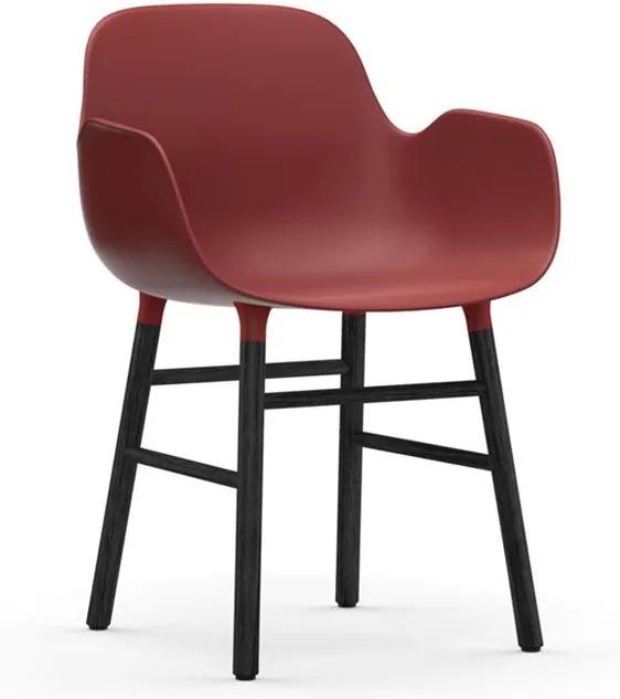 Normann Copenhagen Form Armchair stoel met zwart onderstel rood