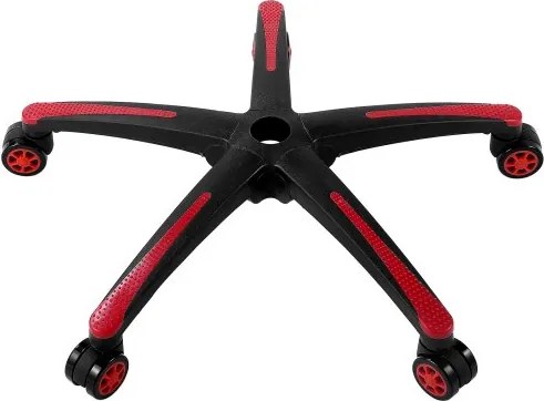 VEVOR Vervangende bureaustoelbasis, 28 inch, 2500 lbs statische belasting, robuuste universele computerstoelbasis met 5 wielen en versterkte poten, vervangende bureaustoelbasis, zwart + rood