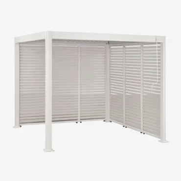 Bioclimatische Aluminium Pergola Met Lamellen En Zijpanelen Druvia Gardenia Wit & 3 X 3 M - Sklum