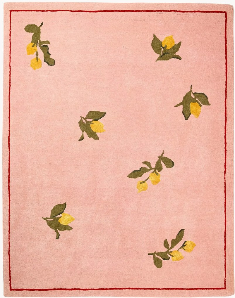 Handgeweven wollen vloerkleed Inky