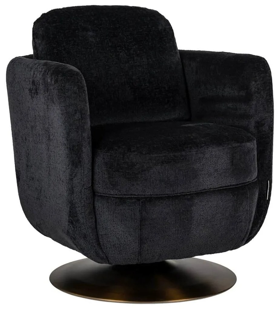 Velvet Draaifauteuil Zwart