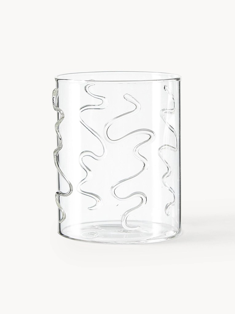 Mondgeblazen waterglazen Doodle met structuurpatroon, 2-delig