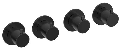 Hotbath COBBER Afbouwdeel - Inbouw douche thermostaat met 3 stopkranen horizontaal en verticaal te monteren Geborsteld zwart PVD CB7070EXTMBP
