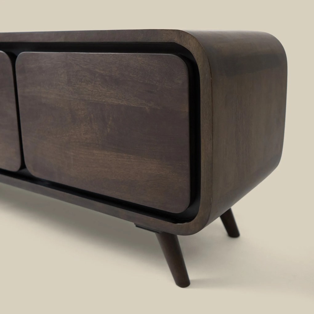 Donkerbruin Tv-meubel Mangohout - 160x40x55cm.