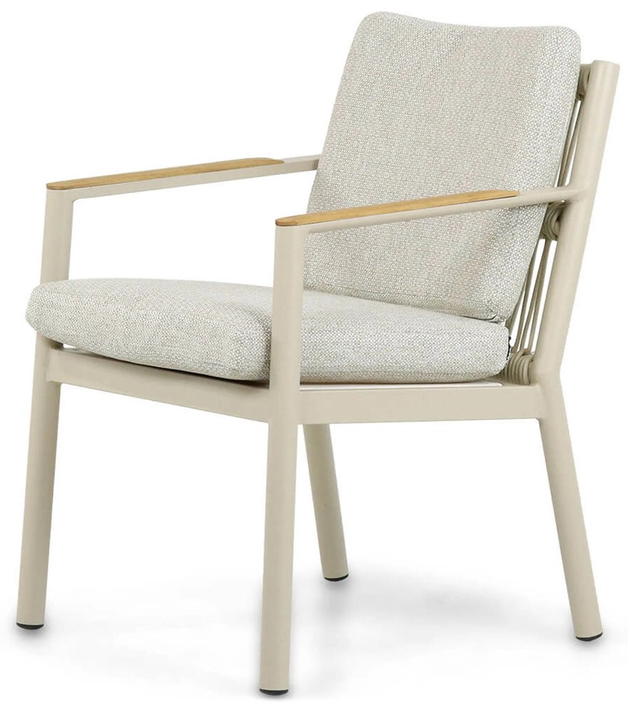 Tuinset 6 personen 150 cm Aluminium/rope Taupe Coco Sevilla/Ancona