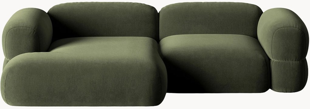 Modulaire fluwelen hoekbank Roger (3-zits)