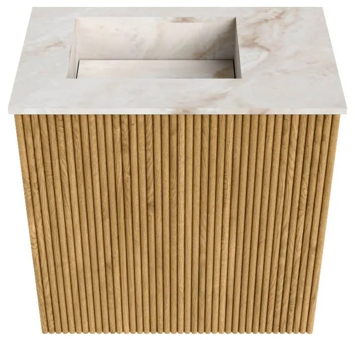 Mondiaz Joya DLux 40cm toiletmeubel oak met wastafel faye links zonder kraangat frappe