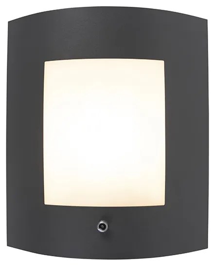 Buiten wandlamp antraciet IP44 schemersensor - Emmerald