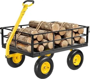 VEVOR Handkar 544,31 kg, transportkar, tuinkar, gereedschapskar, 2-in-1 handkar met terreinbanden, afneembare gaaszijpanelen en 180° draaibare handgreep