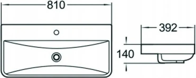 Mexen Dagna inbouw wastafel 81 x 39 cm, wit - 21998000