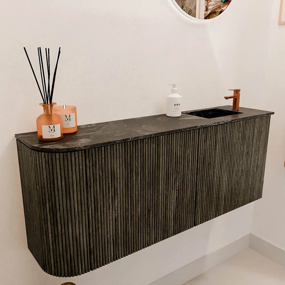 Mondiaz Joya DLux 100cm toiletmeubel ronding links shadow met wastafel faye rechts 1 kraangat lava