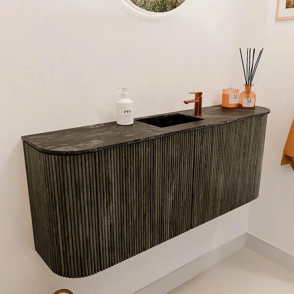 Mondiaz Joya DLux 105cm toiletmeubel ronding links/rechts shadow met wastafel faye midden 1 kraangat lava
