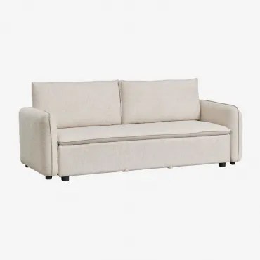 3-zits Slaapbank In Bouclé Stof Drovi Bouclé Crèmebeige - Sklum