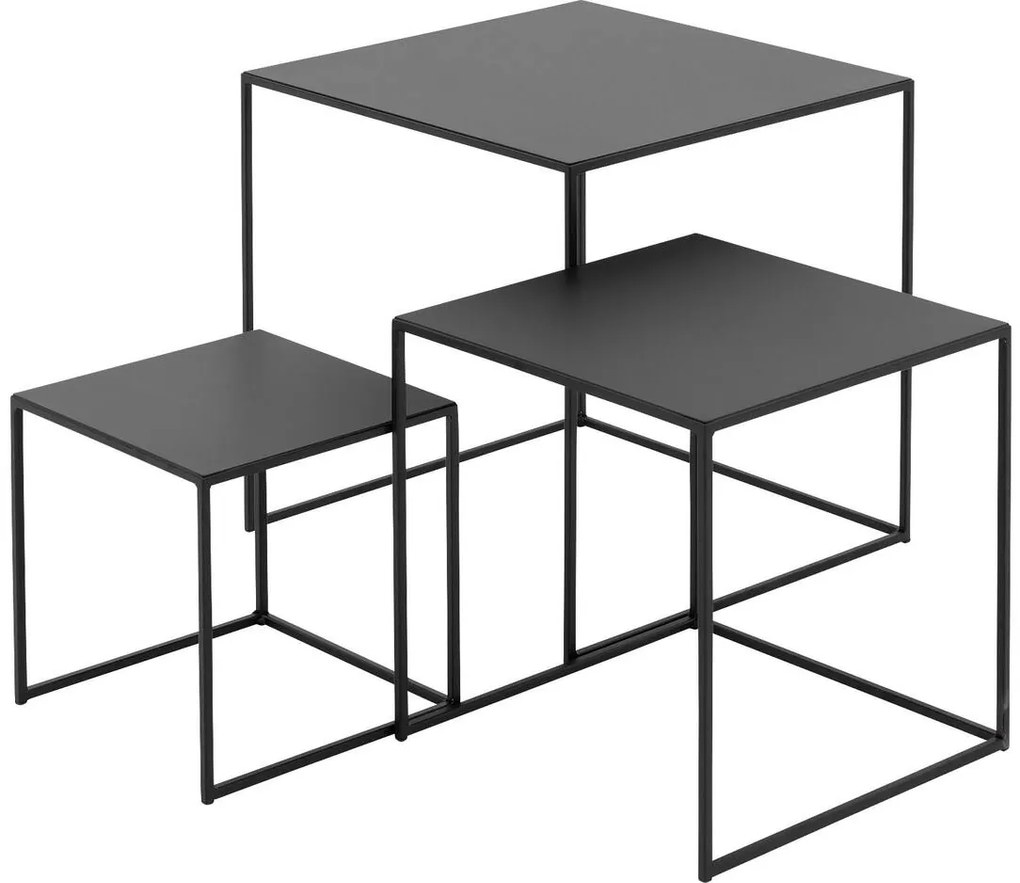 Goossens Bijzettafel Filas, metaal zwart, elegant chic, 50 x 50 x 50 cm