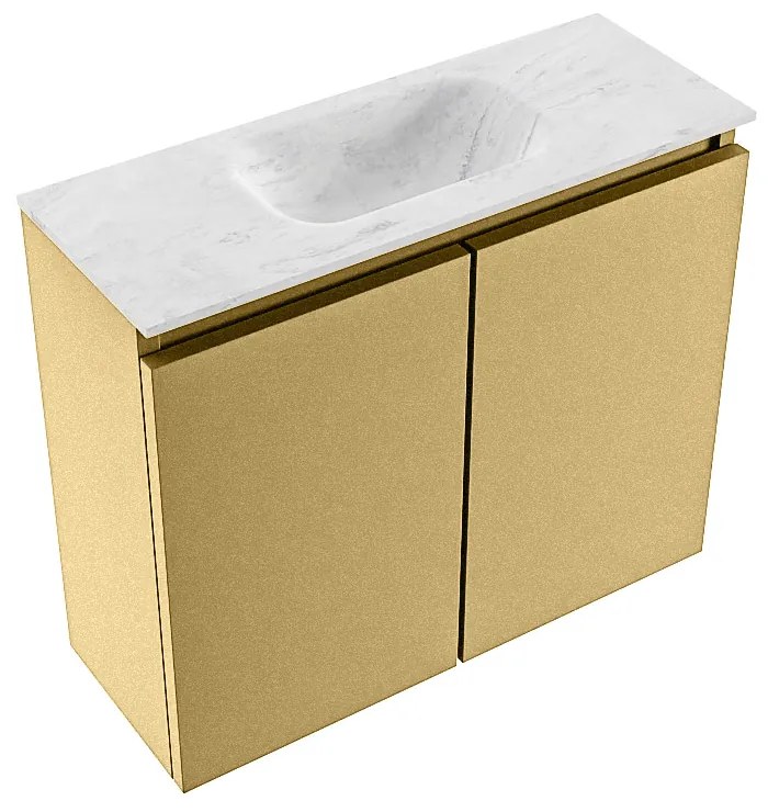 Mondiaz Ture DLux toiletmeubel 60cm oro met wastafel opalo midden zonder kraangat