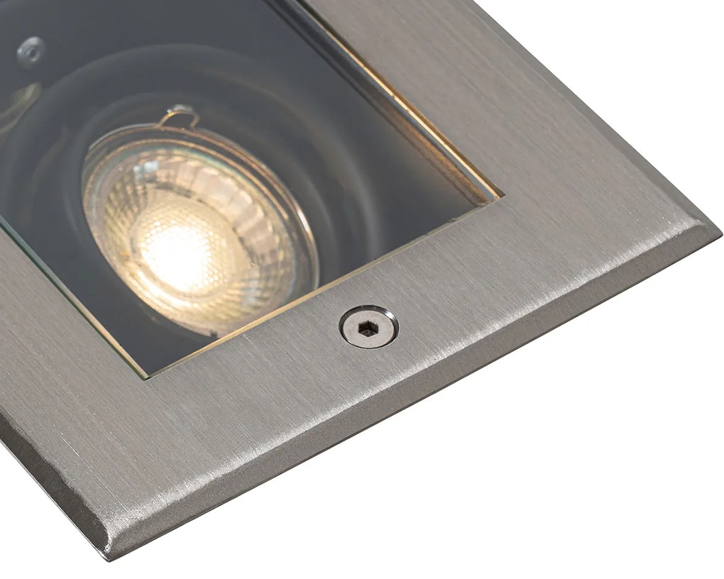 Buitenlamp Smart grondspot staal 2-lichts verstelbaar IP65 incl. 2 GU10 50mm - Oneon Modern GU10 IP65 Buitenverlichting