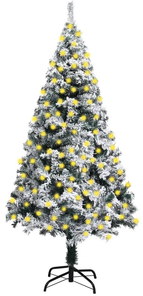 vidaXL Kunstkerstboom met LED's en sneeuwvlokken 240 cm groen