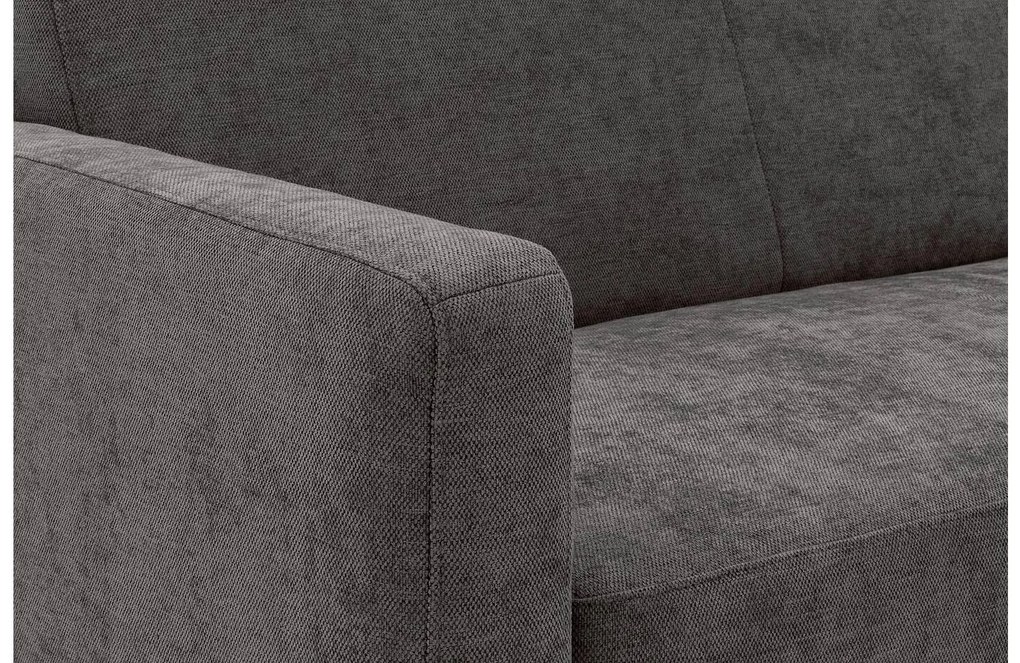 Goossens Zitmeubel Key West grijs, stof, 2-zits, modern design met ligelement rechts