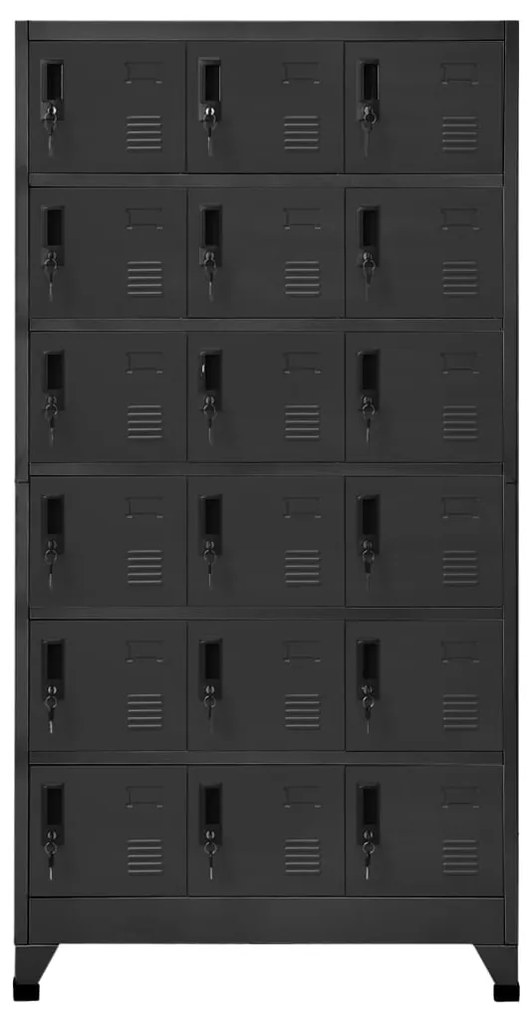 vidaXL Lockerkast 90x40x180 cm staal antracietkleurig