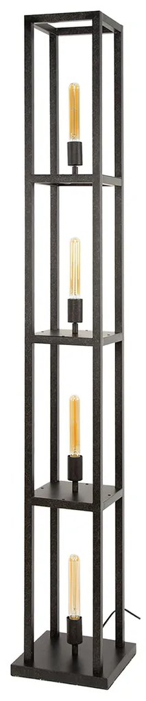 Vloerlamp 4-lichts Zwart