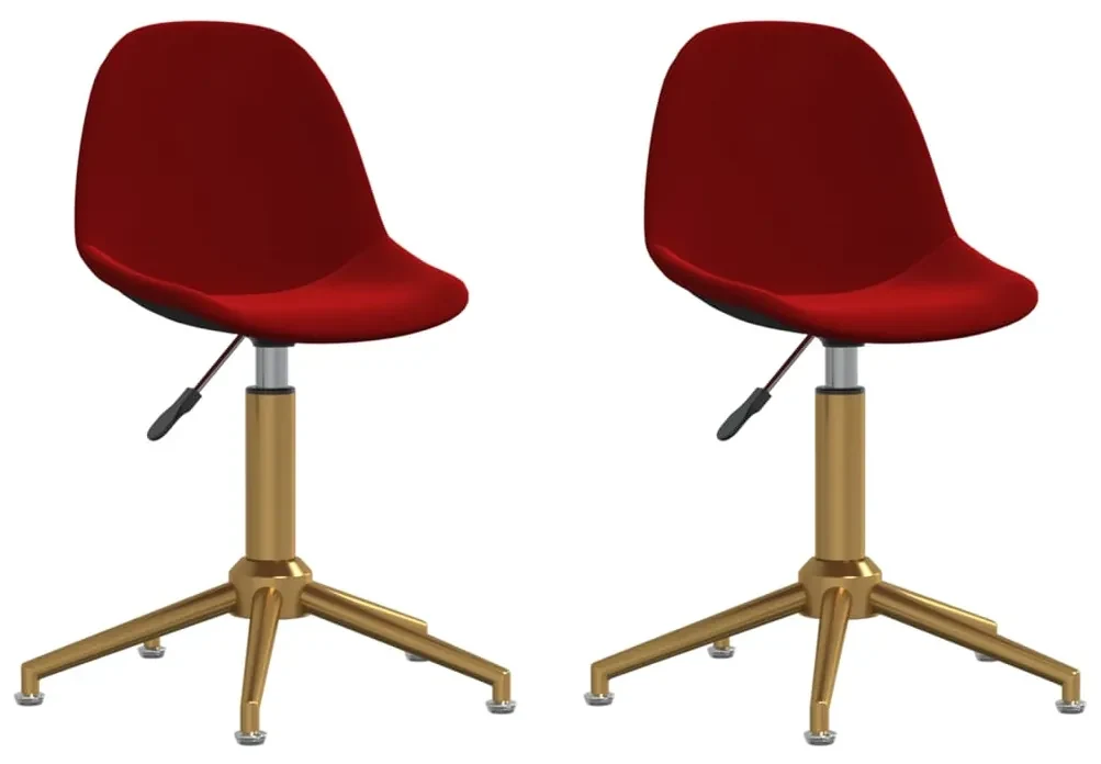 vidaXL Eetkamerstoelen draaibaar 2 st fluweel wijnrood