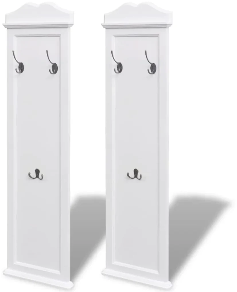 vidaXL Kapstokken wit 2 st