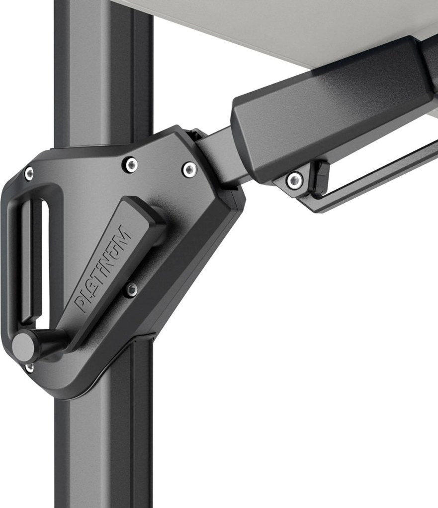 Platinum Challenger zweefparasol T2 3x3m (excl. voet) anthtracie GLOW