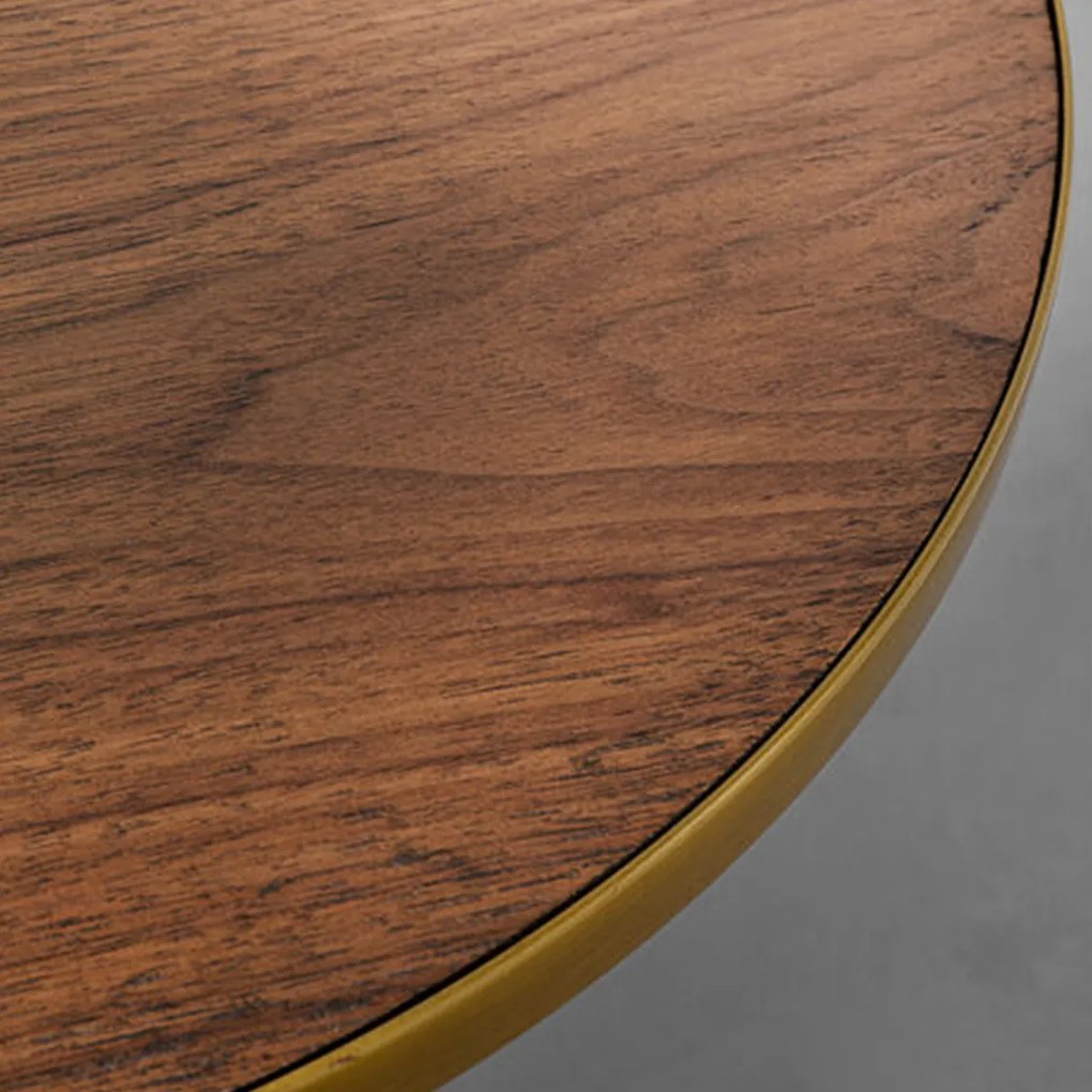 Kare Design Cono Ronde Bijzettafel Walnoot - 50 X 50cm.