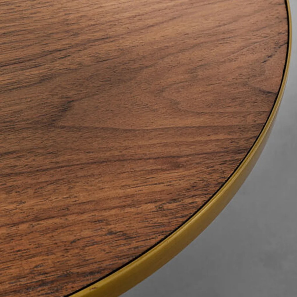 Ronde Bijzettafel Walnoot - 50 X 50cm.