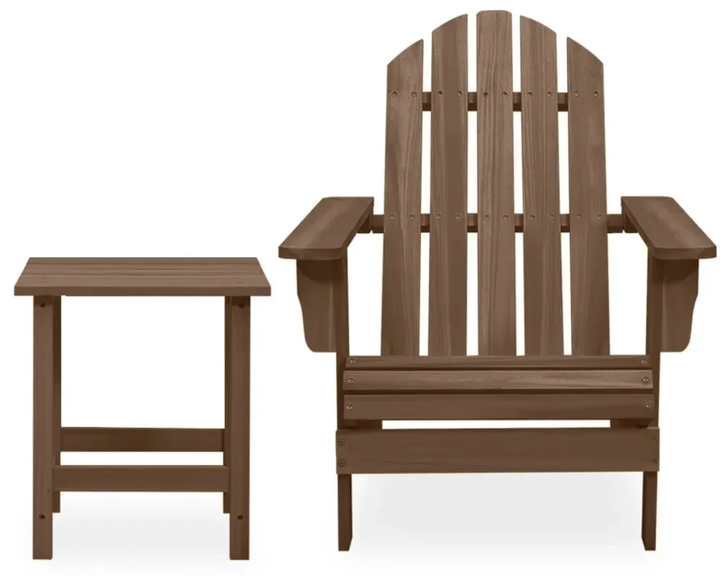 vidaXL Tuinstoel Adirondack met tafel massief vurenhout bruin