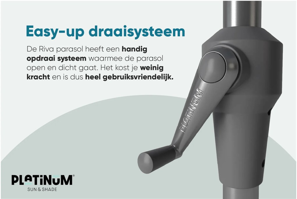 Platinum Riva stokparasol 3 m. rond - Teak Taupe - Op=Op