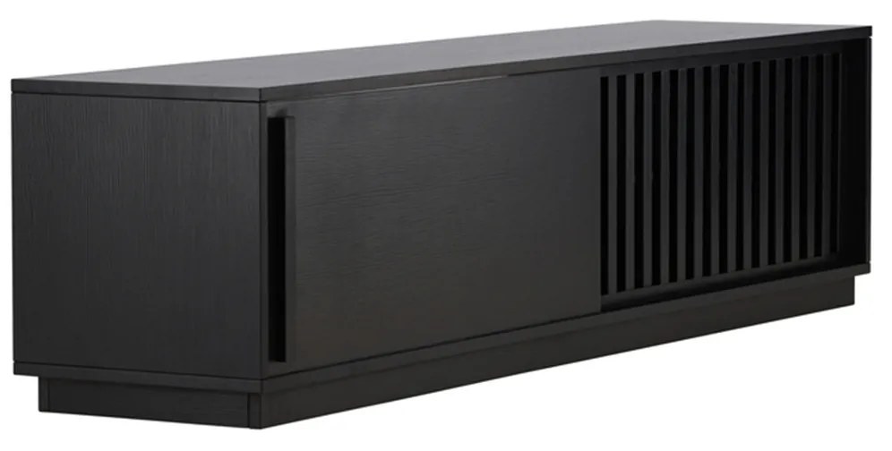 TV Meubel Met Schuifdeur Zwart - 180x40x45cm.