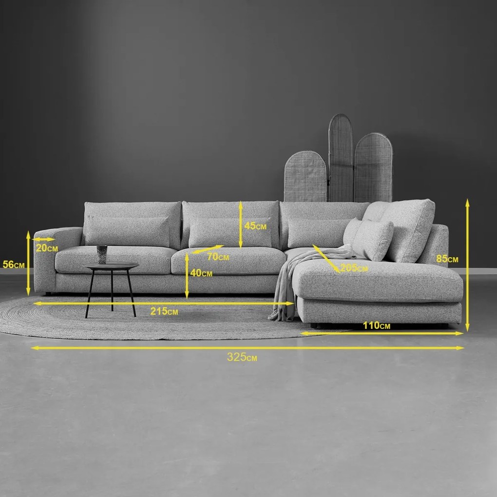 PEPP Interiors Como Grote Hoekbank Met Ottoman Links Beige Silencio 19
