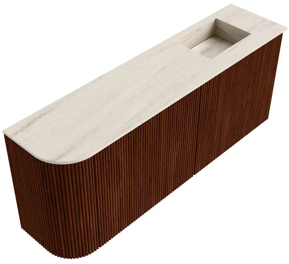 Mondiaz Joya DLux 100cm toiletmeubel ronding links ruby met wastafel faye rechts 1 kraangat meli
