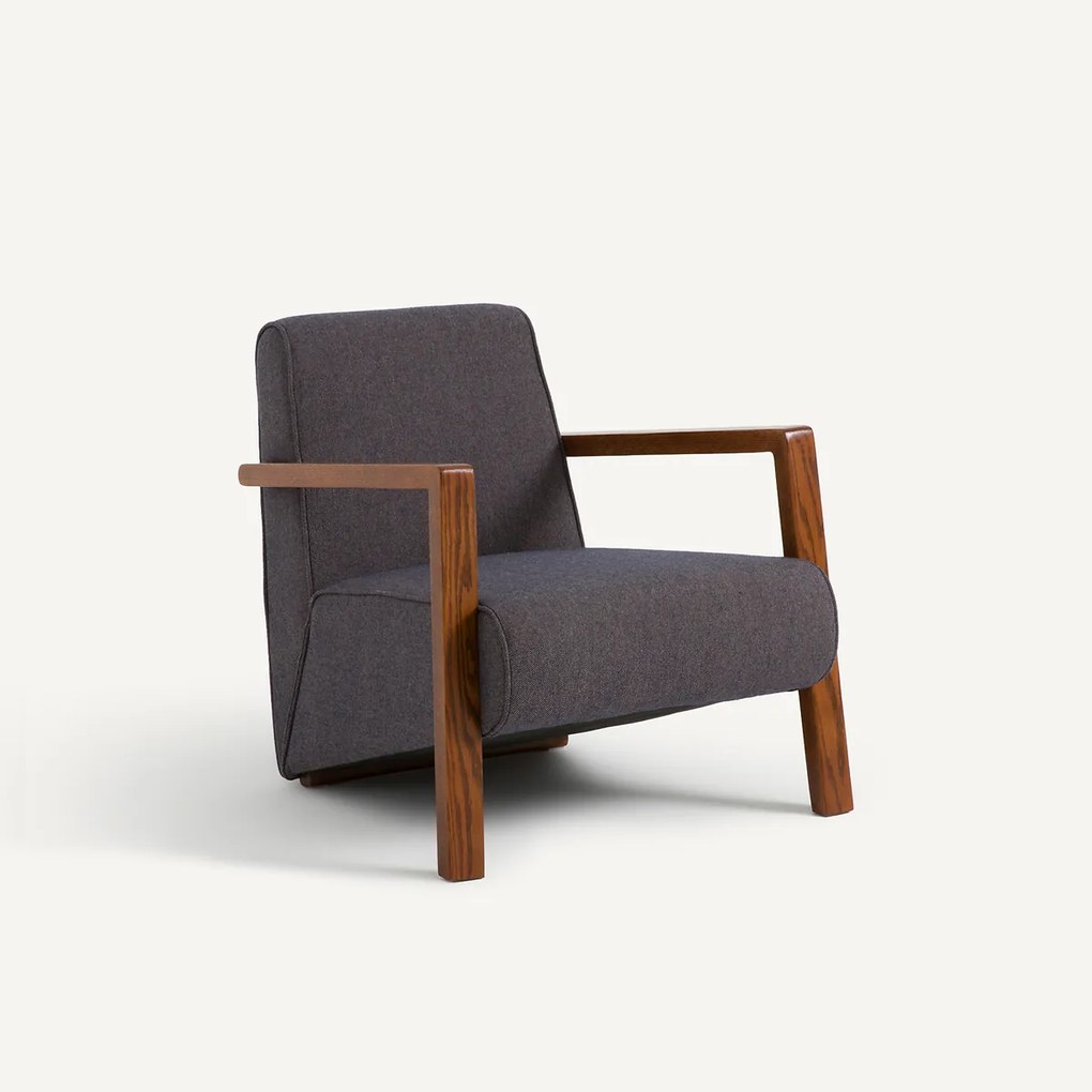 Fauteuil in wol en polyester Sanami