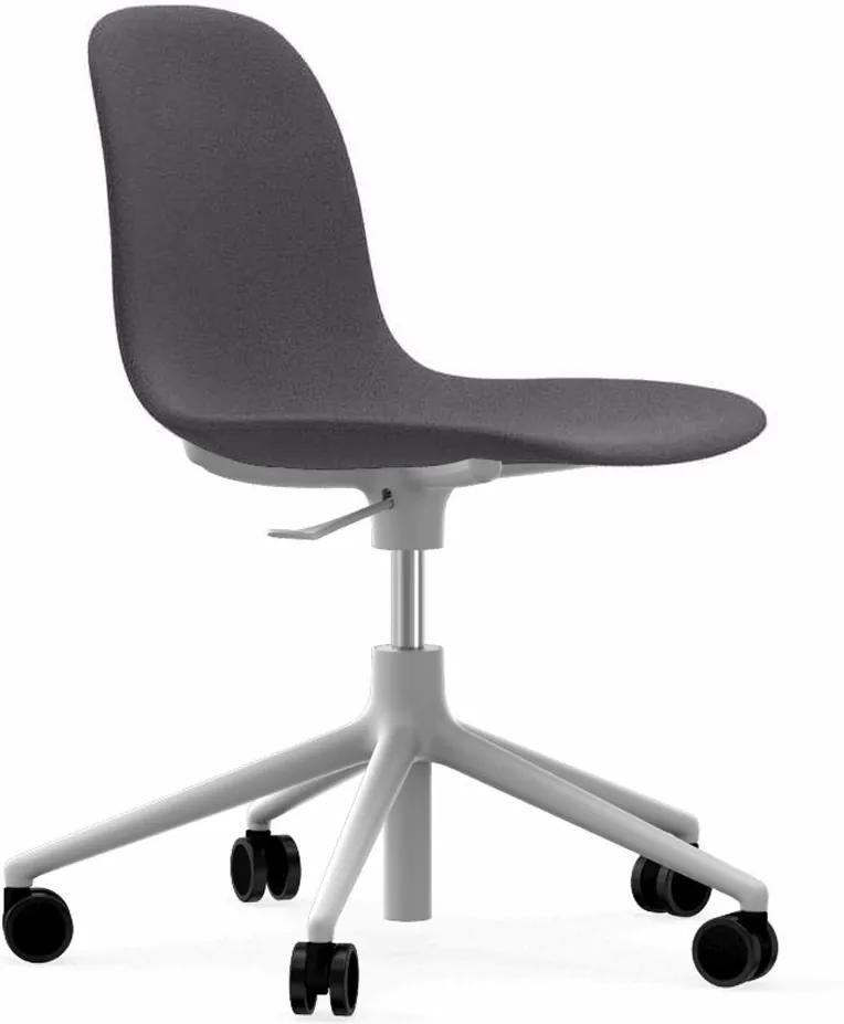 Normann Copenhagen Form Chair bureaustoel met wit onderstel Breeze Fusion 4103 grijs
