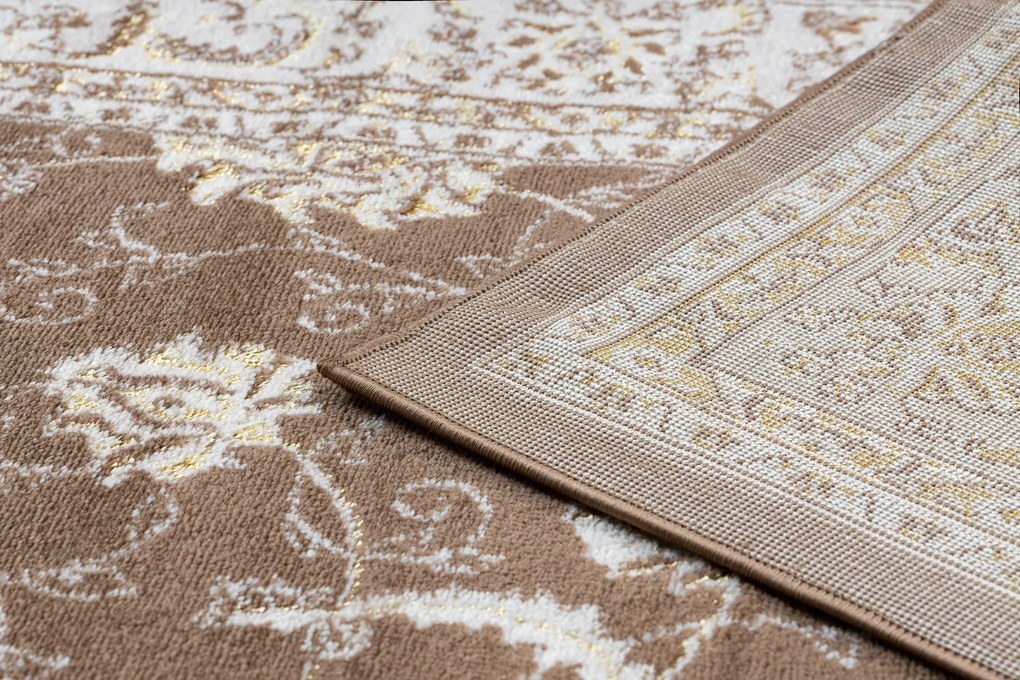 Tapijt MEFE modern 2312 Ornament, kader - Structureel, twee poolhoogte , donker beige