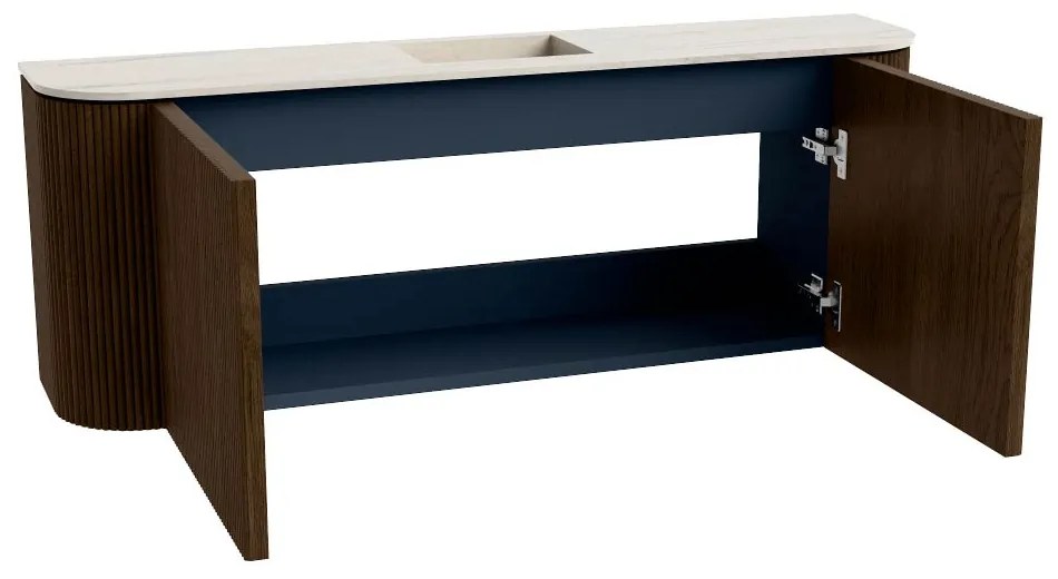 Mondiaz Joya DLux 115cm toiletmeubel ronding links/rechts walnut met wastafel faye midden 1 kraangat meli
