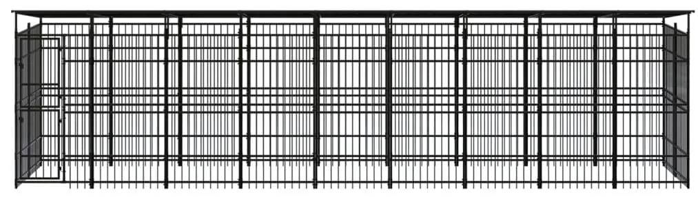 vidaXL Hondenkennel met dak 16,59 m² staal