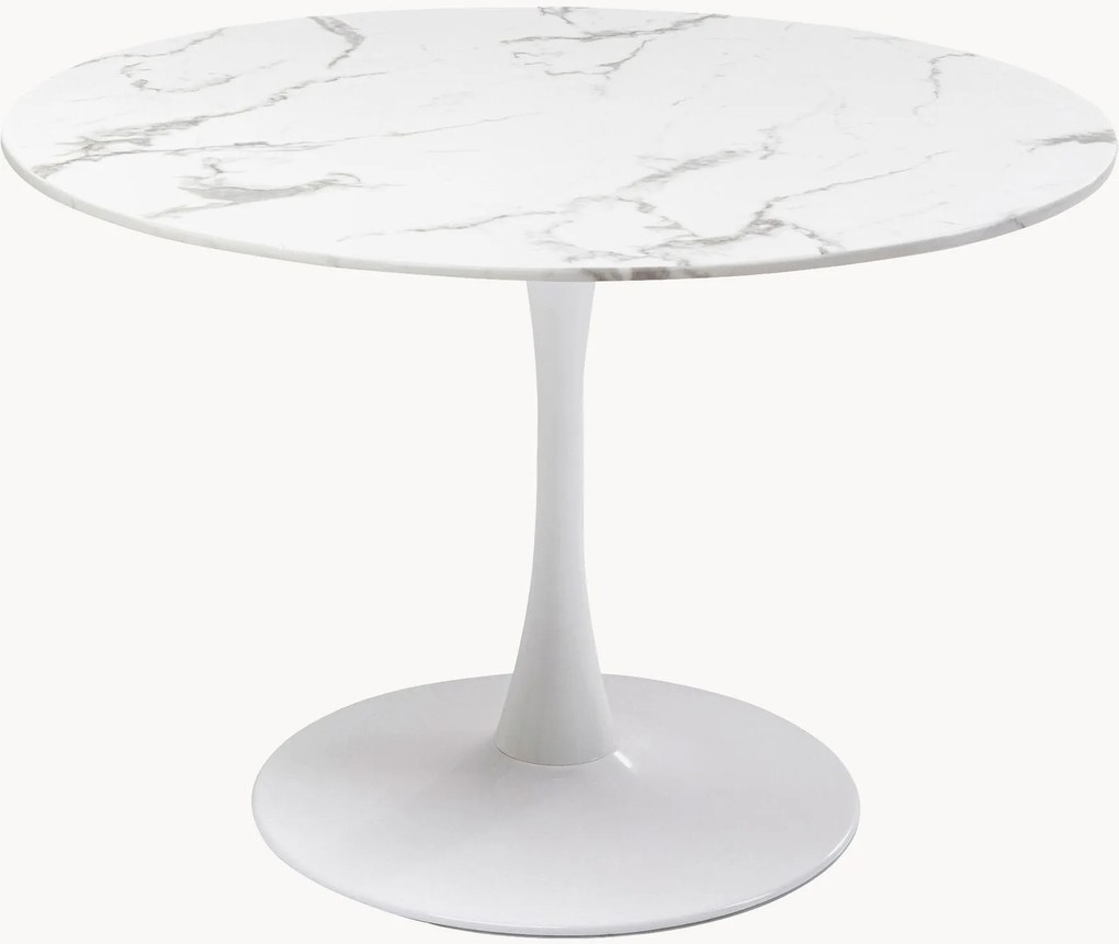 Ronde eettafel Veneto met mineraal marmeren tafelblad, Ø 110 cm
