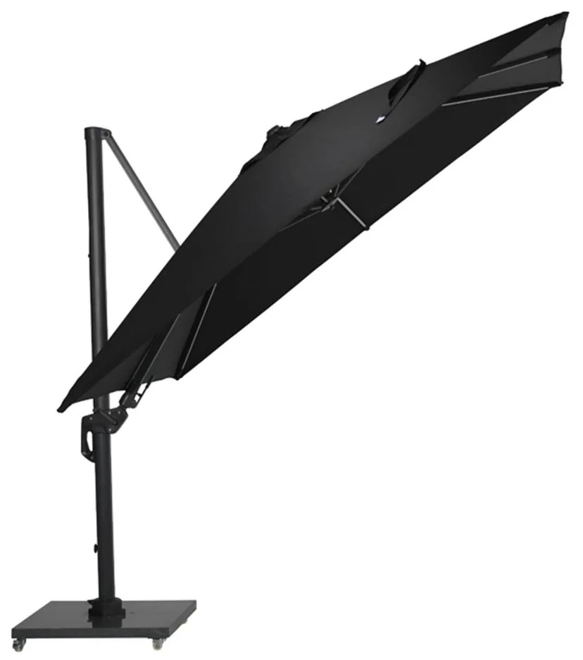 Garden Impressions Hawaii Lumen LED zweefparasol 300x300 -donker grijs - zwart