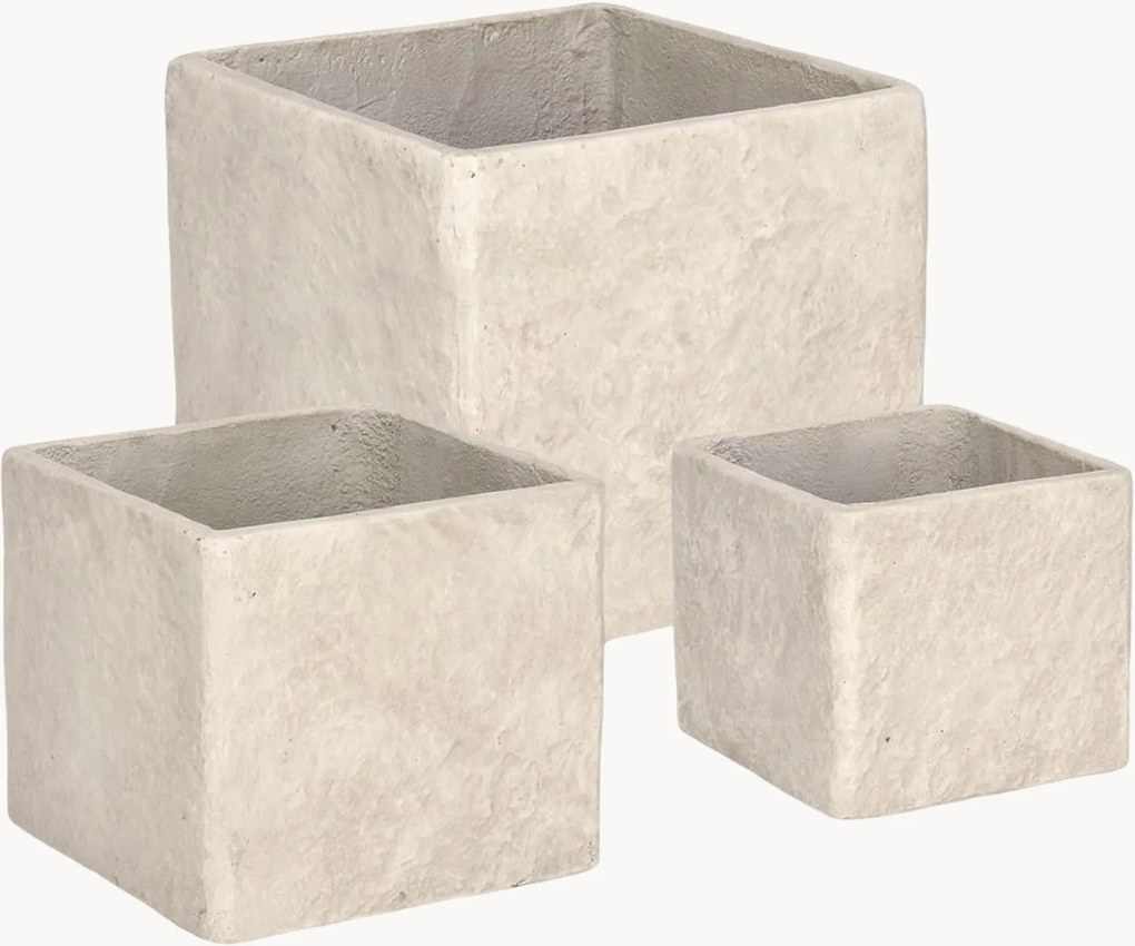 Handgemaakte outdoor bloempotten Meili, 3-delig